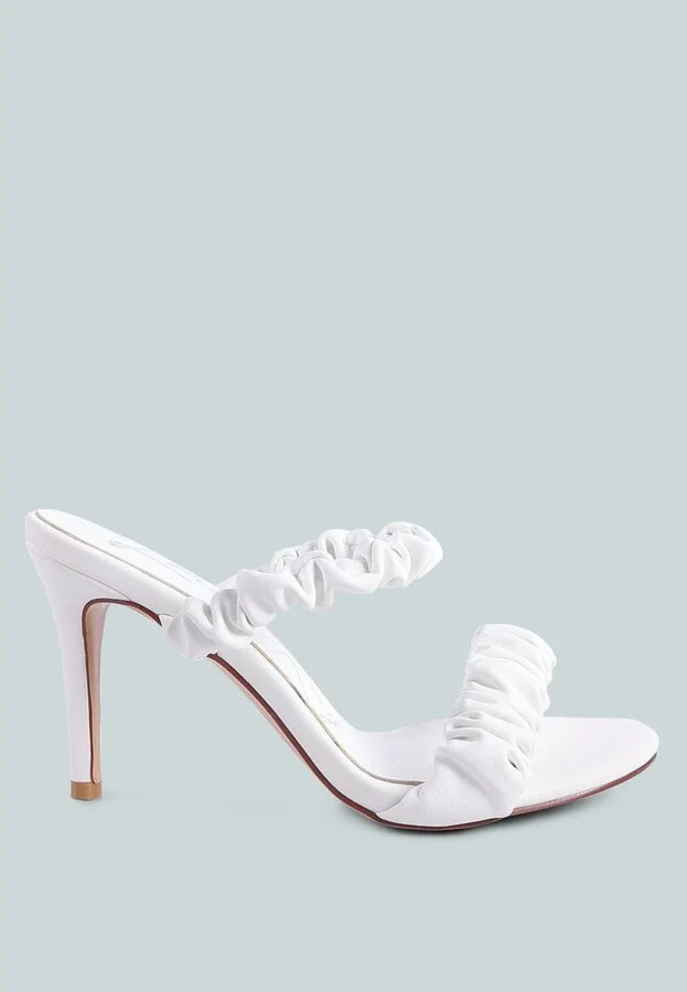 Qualie ruched strap stiletto heel sandals