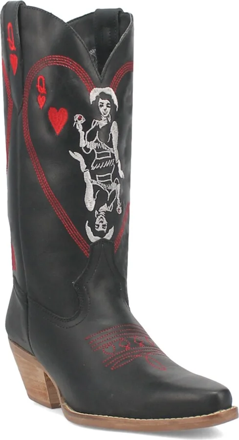Queen a Hearts Western Boot