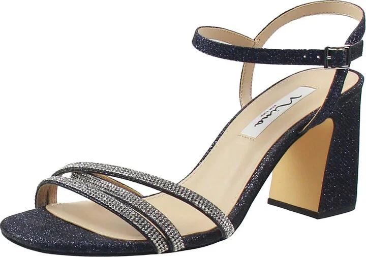 Quella Womens Glitter Criss-Cross Slingback Sandals