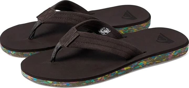 Quiksilver Carver Suede Recycled Men's Sandals Brown 2 : 13 D - Medium, Leather
