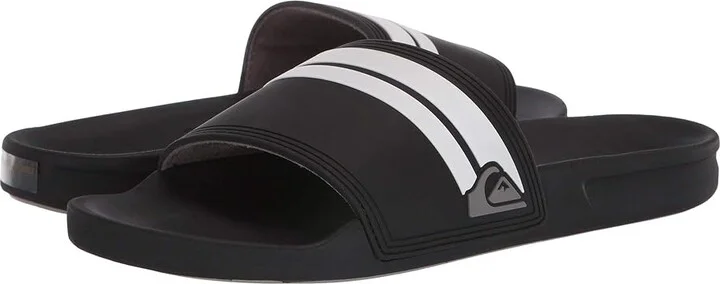 Quiksilver Rivi Slide Men's Slide Shoes Black/Black/White : 10 D - Medium