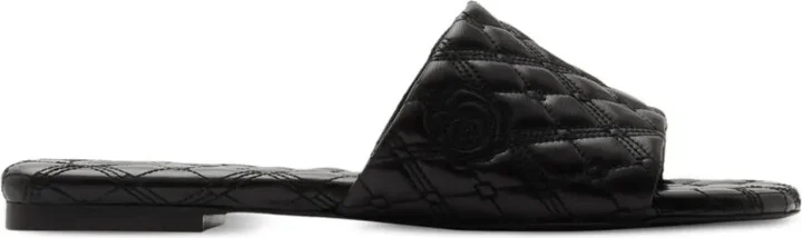 Quilt leather slides