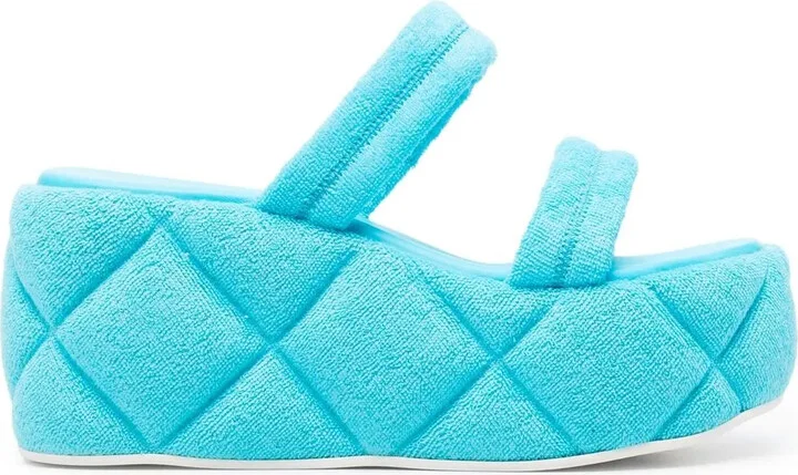 Quilted-Effect Platform Sandals