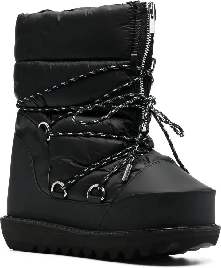 Quilted Lace-Up Ankle Boots - Image 2