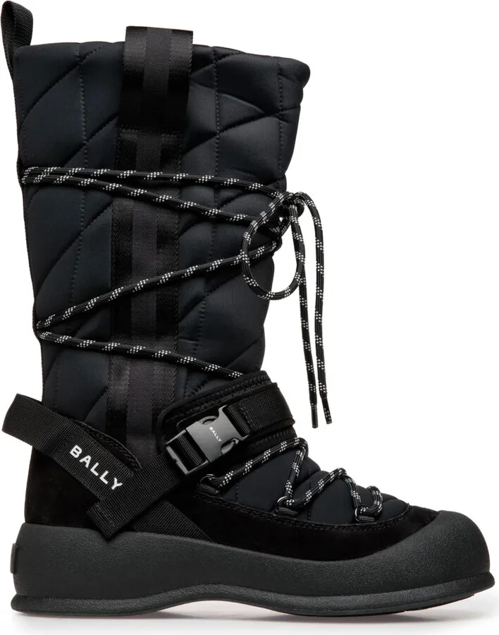 Quilted Lace-Up Boots