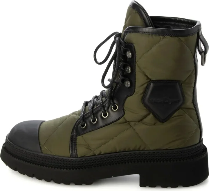 Quilted Lace-Up Boots