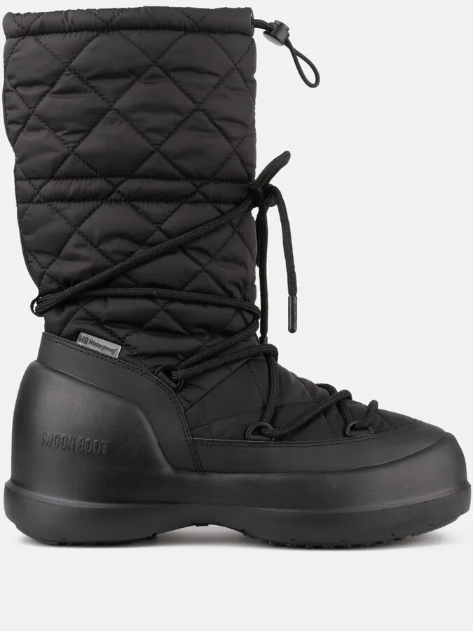 Quilted Lace-Up Rain Boots