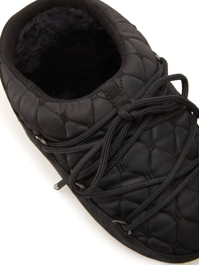 Quilted Lace-Up Slippers - Image 2