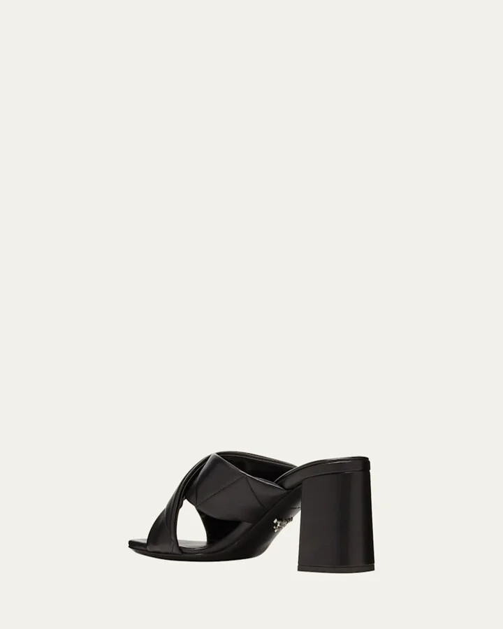 Quilted Lambskin Crisscross Slide Sandals - Image 4