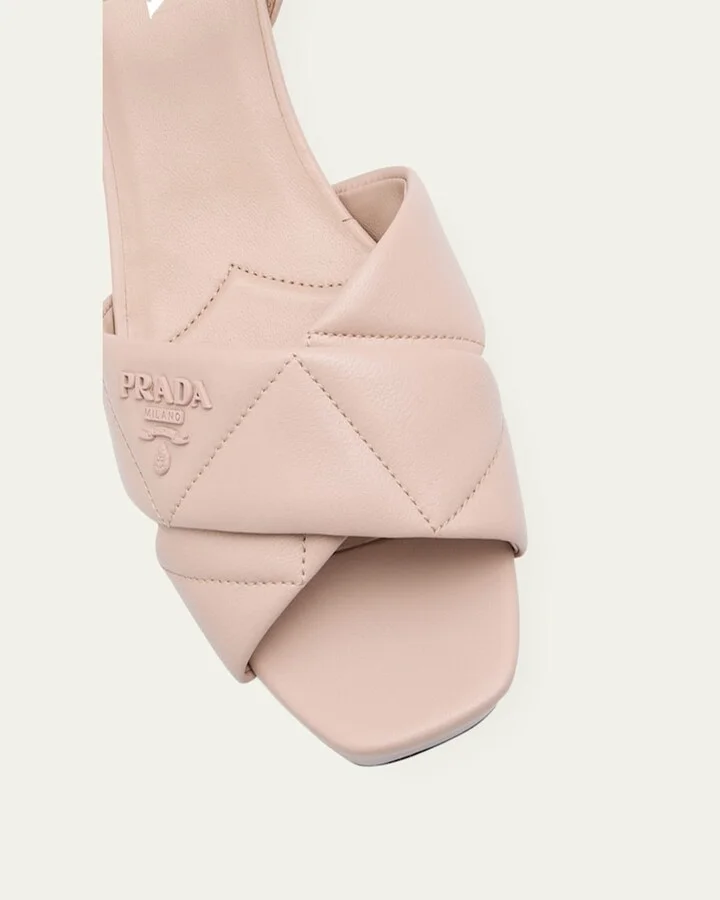 Quilted Leather Ankle-Strap Platform Sandals - Image 9