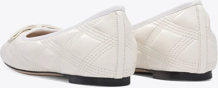 Quilted Leather Bow Ballet Flats - Image 3