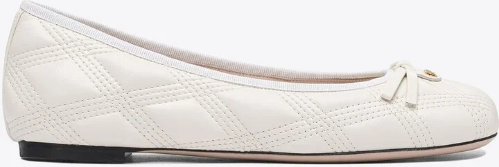 Quilted Leather Bow Ballet Flats