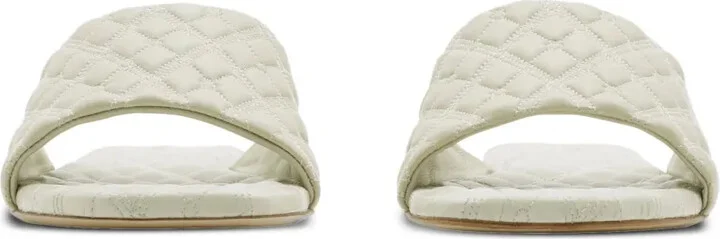 Quilted Leather Flat Sandals - Image 2
