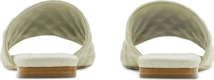 Quilted Leather Flat Sandals - Image 3