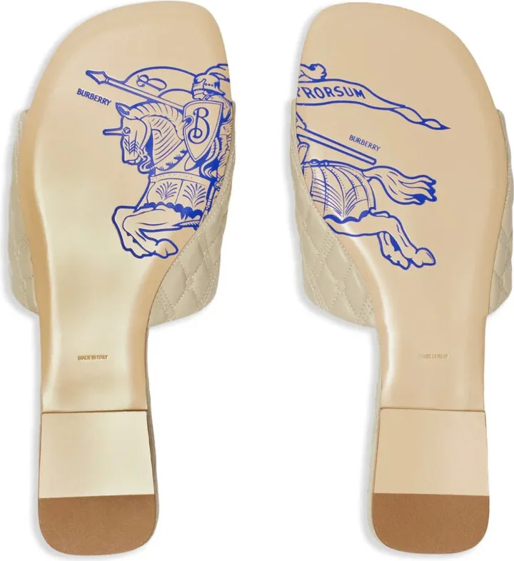 Quilted Leather Flat Sandals - Image 5