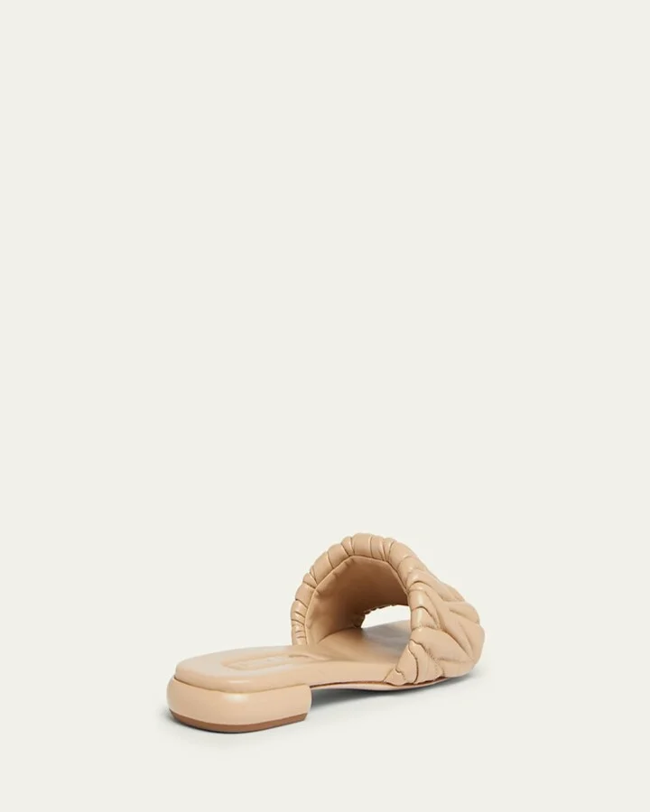 Quilted Leather Flat Slide Style - Image 2