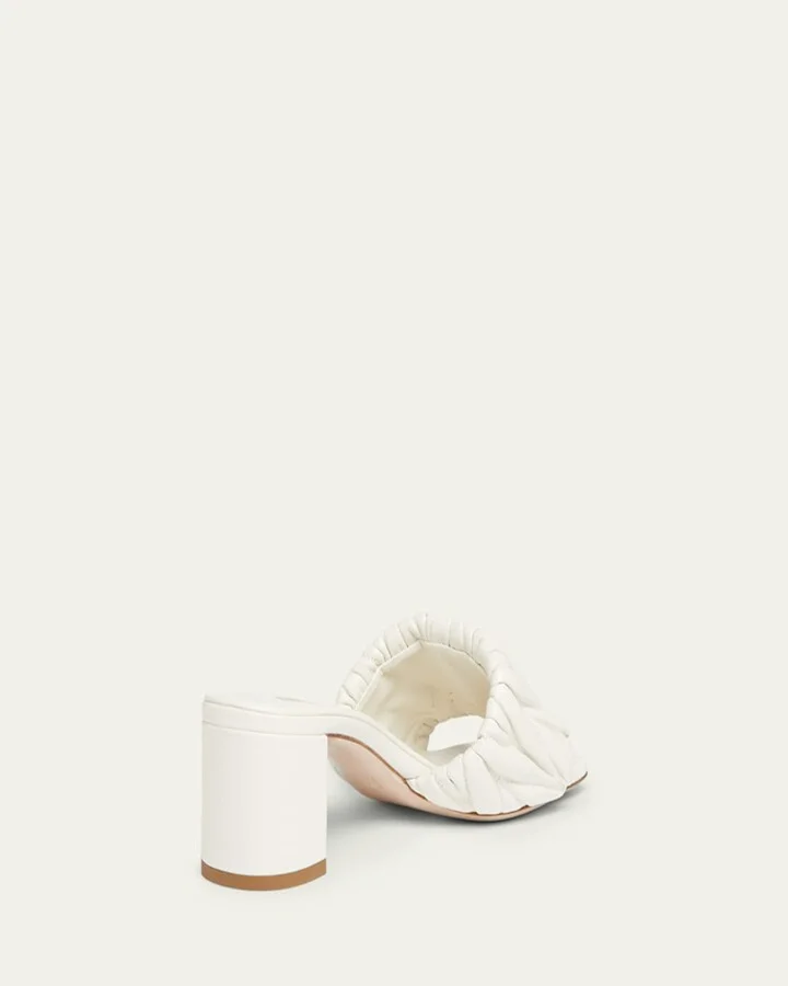 Quilted Leather Mule Sandals - Image 4