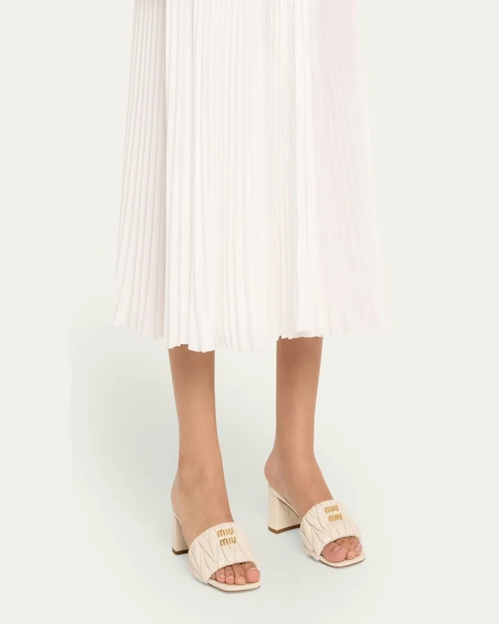 Quilted Leather Mule Sandals - Image 5