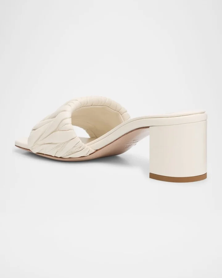 Quilted Leather Mule Sandals - Image 4