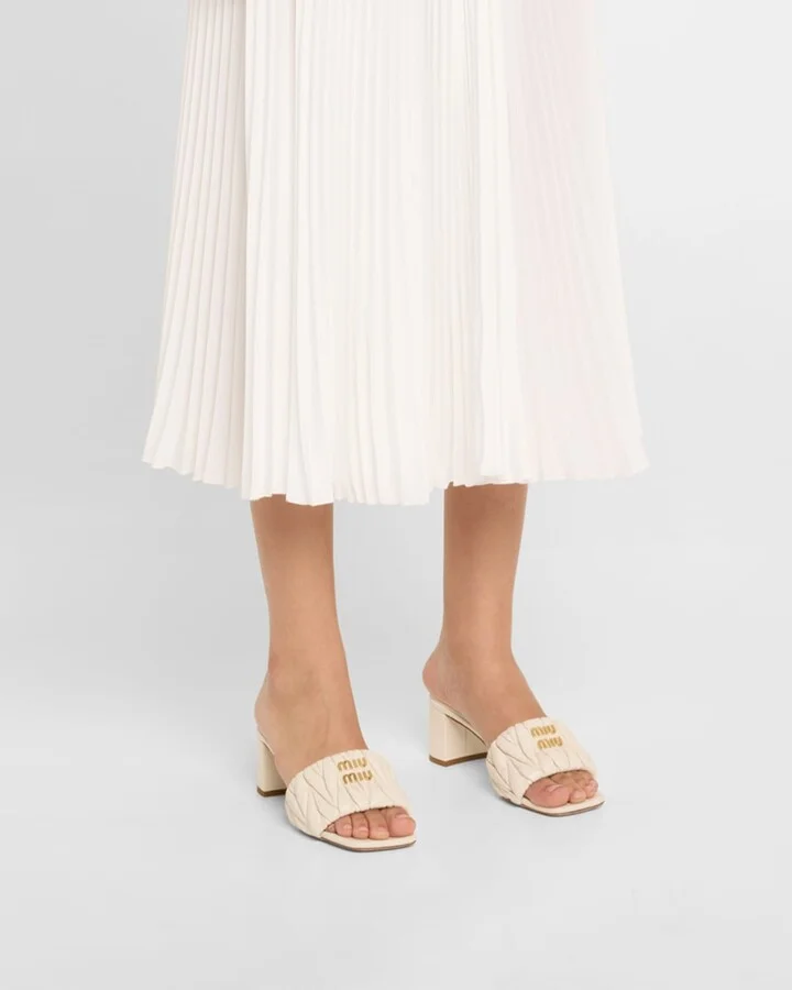 Quilted Leather Mule Sandals - Image 11