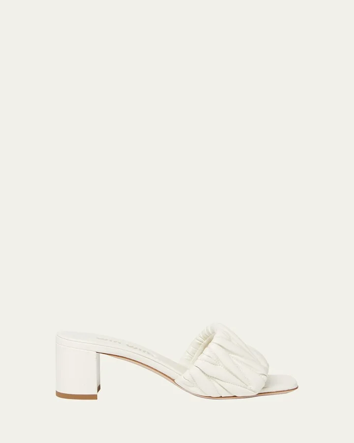 Quilted Leather Mule Sandals