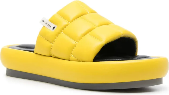 Quilted Leather Slides - Image 2
