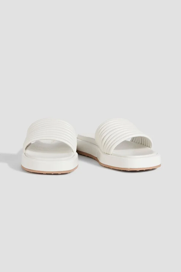 Quilted leather slides - Image 2