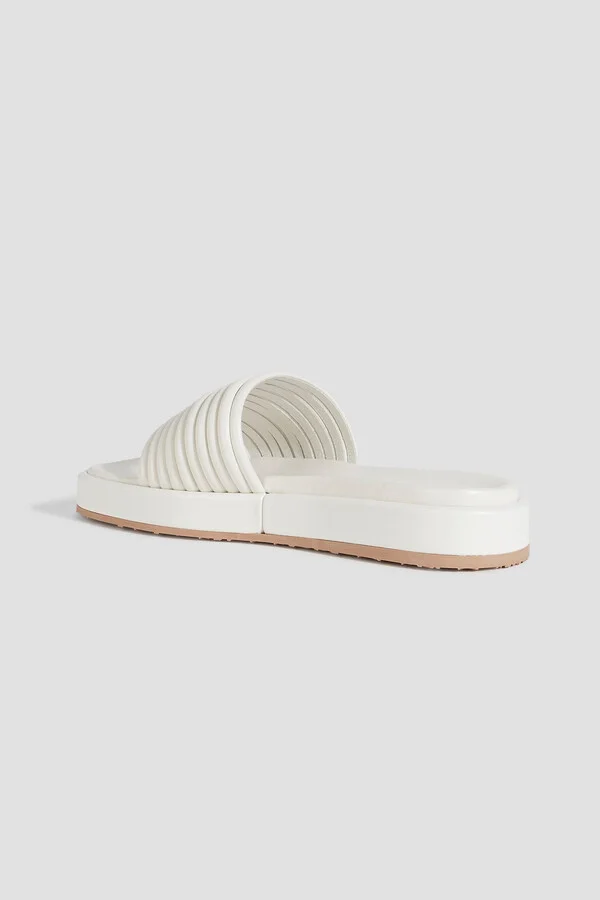 Quilted leather slides - Image 3