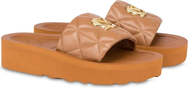 Quilted Leather Slides - Image 2