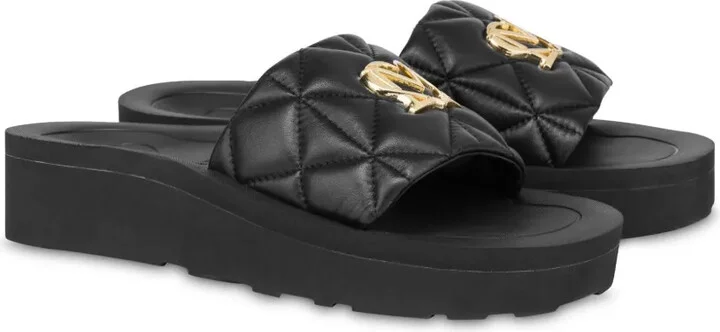 Quilted Leather Slides - Image 2
