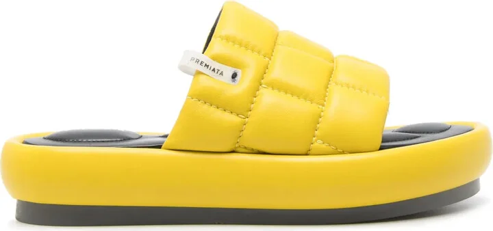 Quilted Leather Slides