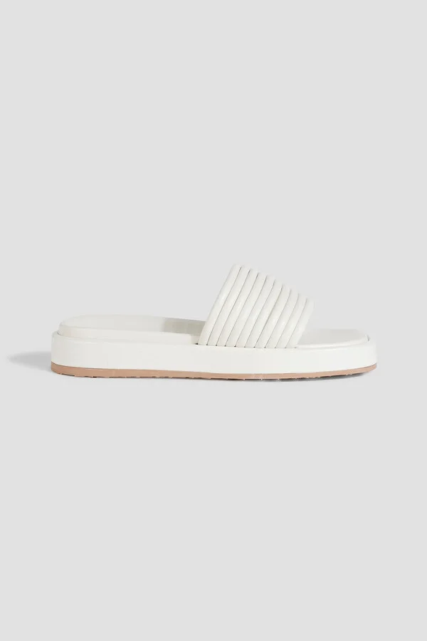 Quilted leather slides
