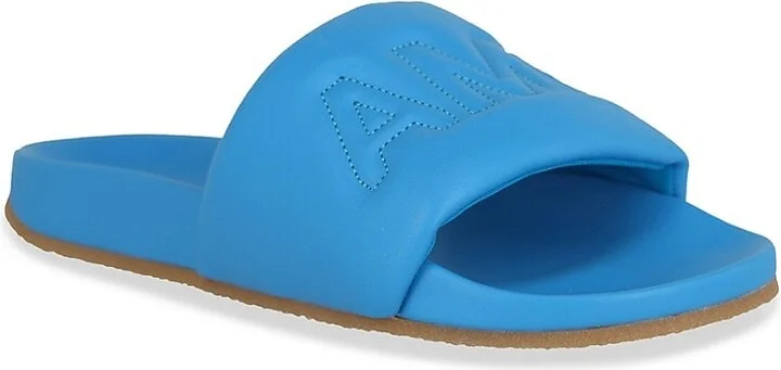 Quilted Logo Leather Slides - Image 2