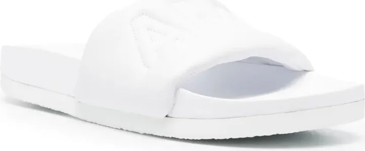 Quilted-Logo Leather Slides - Image 2