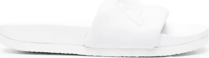 Quilted-Logo Leather Slides