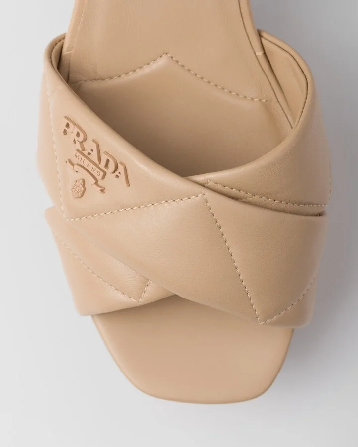 Quilted nappa leather platform sandals - Image 6