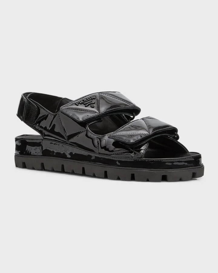 Quilted Patent Slingback Sport Sandals - Image 2