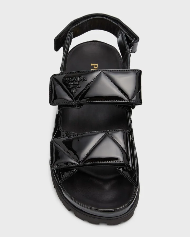 Quilted Patent Slingback Sport Sandals - Image 5