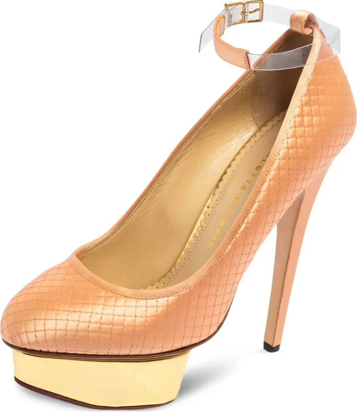 Quilted Platform Ankle-Strap Heels - Image 2