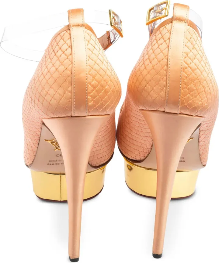 Quilted Platform Ankle-Strap Heels - Image 4