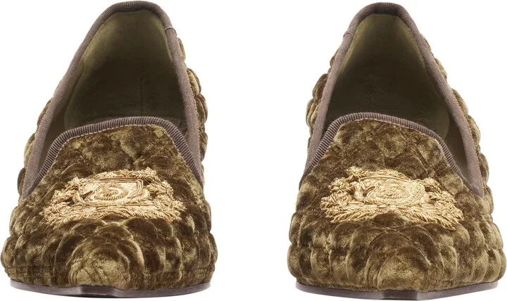 Quilted Velvet Cameo Slippers - Image 2