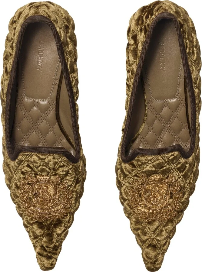 Quilted Velvet Cameo Slippers - Image 4