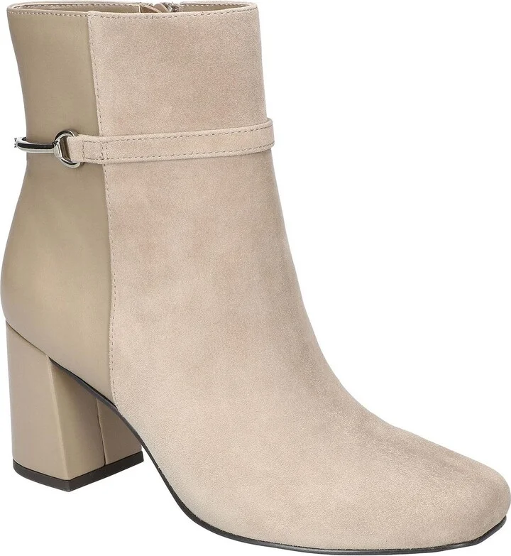 QUINCY Womens Zipper Leather Mid-Calf Boots