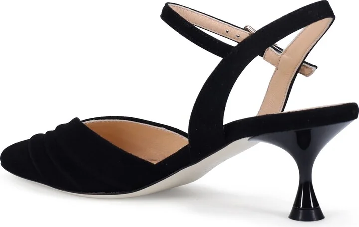 Quinelle Ankle Strap Pointed Toe Kitten Heel Pump - Image 7