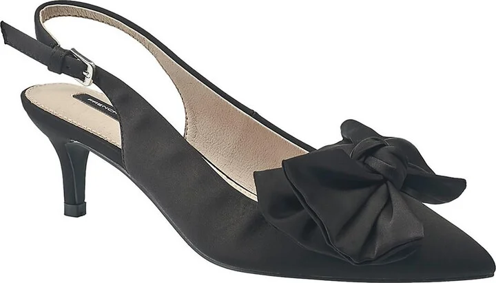 Quinn Bow Womens Bow Satin Slingback Heels