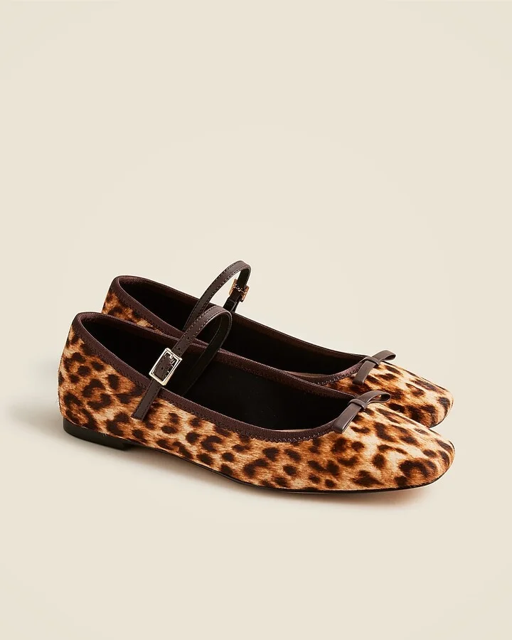 Quinn Mary Jane ballet flats in leopard print