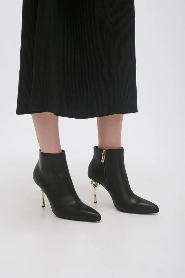Quinn Ribbon Heel Ankle Boot In Colour Black Size 35 - Image 2