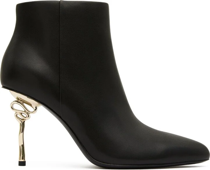 Quinn Ribbon Heel Ankle Boot In Colour Black Size 35