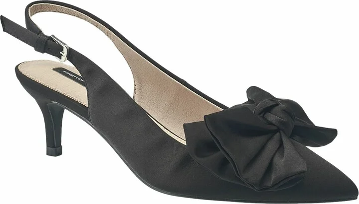 Quinn Satin Bow Kitten Pump