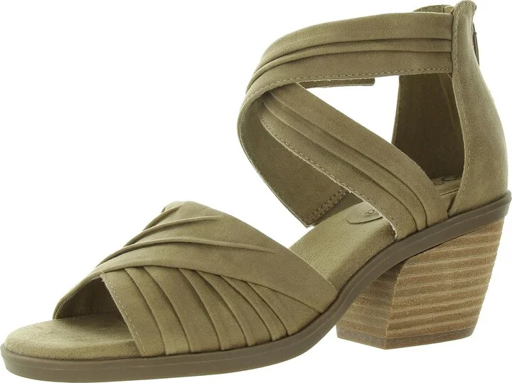 Quinnell Womens Criss-Cross Faux Suede Ankle Strap